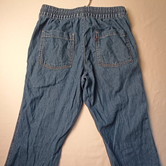 Levi's Joggers Size S Mid Rise Medium Wash Elastic Drawstring Waist 100% Cotton - Picture 4 of 11